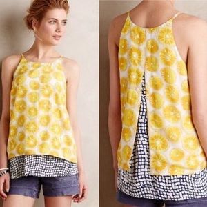 Anthropologie Porridge Lemon Layered Swing Tank M